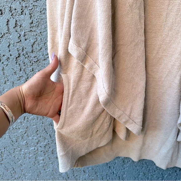 BAREFOOT DREAMS Cozy Chic Ultra Lite Shawl Pointelle Cardigan in Cream Stone S/M - Picture 12 of 13